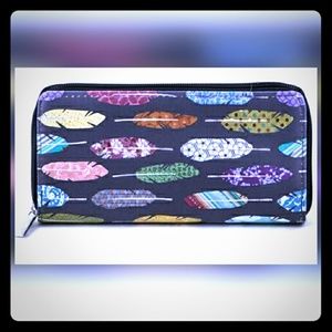 Feather boho wallet